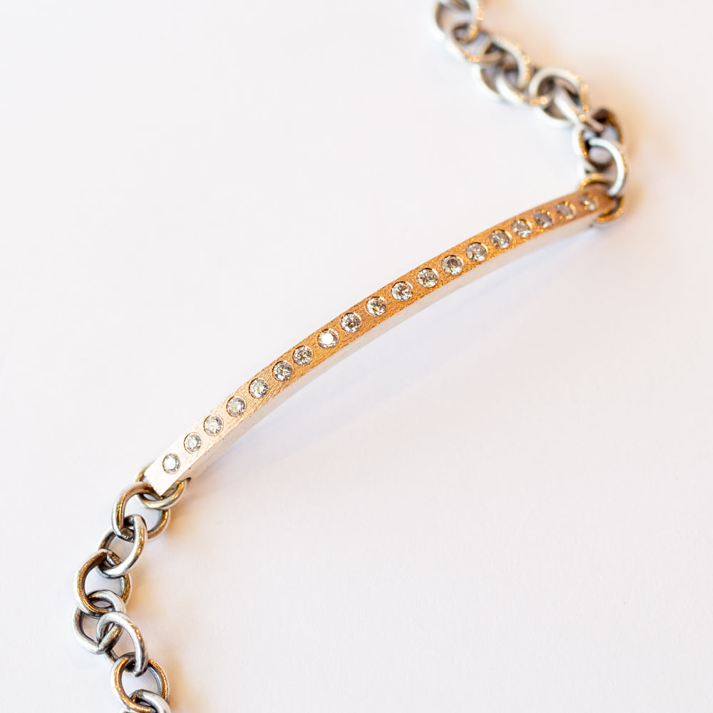Diana 2.5mm Diamond ID Bar Chain Bracelet