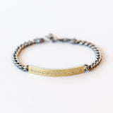 Diana 6mm Champagne Diamond ID Bar Chain Bracelet