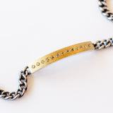 Diana 6mm Champagne Diamond ID Bar Chain Bracelet