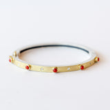 Junia 4mm Coral and Diamond Bangle