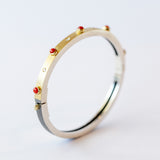 Junia 4mm Coral and Diamond Bangle