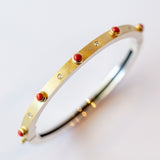 Junia 4mm Coral and Diamond Bangle
