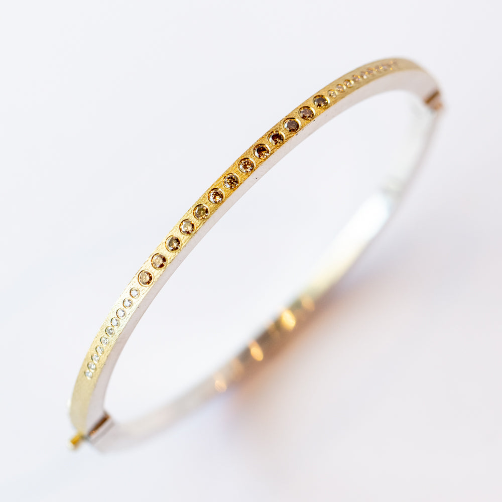 Laura Lux 2.5mm White and Champagne Diamond Bangle