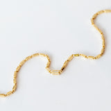 Thin Block Chain Bracelet with Pave Diamond Link