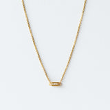 Tiny Diamond Block Chain Station Necklace