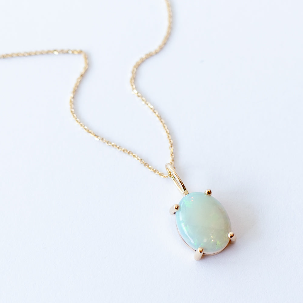 Large Oval Opal Necklace
