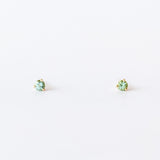 Medium Round Teal Sapphire Stud Earrings