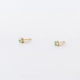Medium Round Teal Sapphire Stud Earrings
