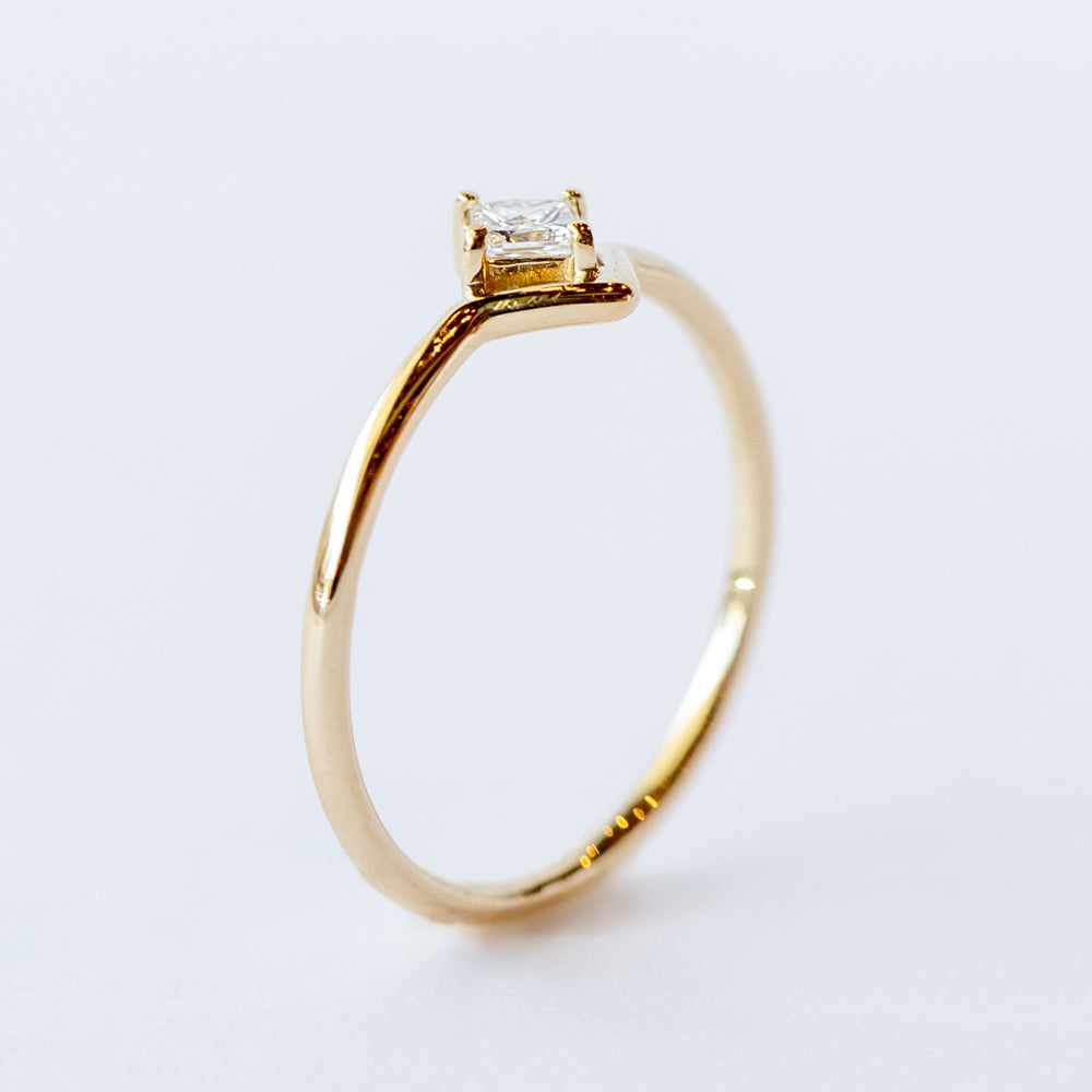 Small Nestled Princess Cut Diamond Ring