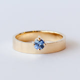 Small Round Light Blue Sapphire Monolith Ring