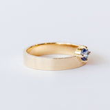 Small Round Light Blue Sapphire Monolith Ring