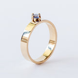 Small Round Light Blue Sapphire Monolith Ring