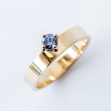 Small Round Light Blue Sapphire Monolith Ring