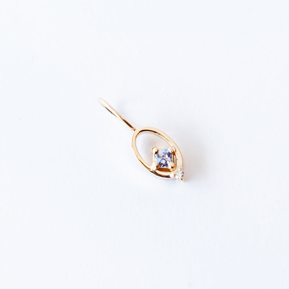 Two Stone Sapphire and Diamond Numerology Charm