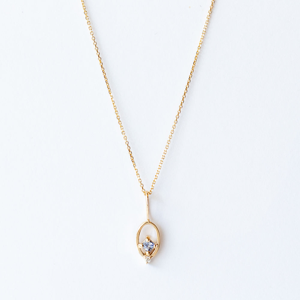Two Stone Sapphire and Diamond Numerology Charm