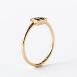 Bi-Color Purple-Blue Sapphire Baguette Tablet Ring