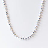 Seed Pearl Necklace on Blue Thread