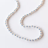 Seed Pearl Necklace on Blue Thread