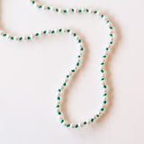 Seed Pearl Necklace on Dark Green Thread