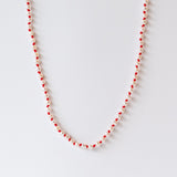 Seed Pearl Necklace on Red Thread