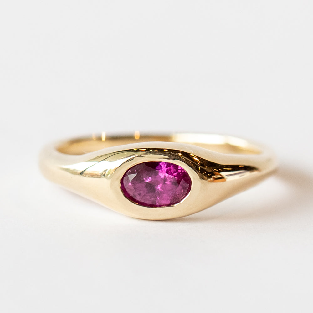 Pink Sapphire Slip Signet Ring