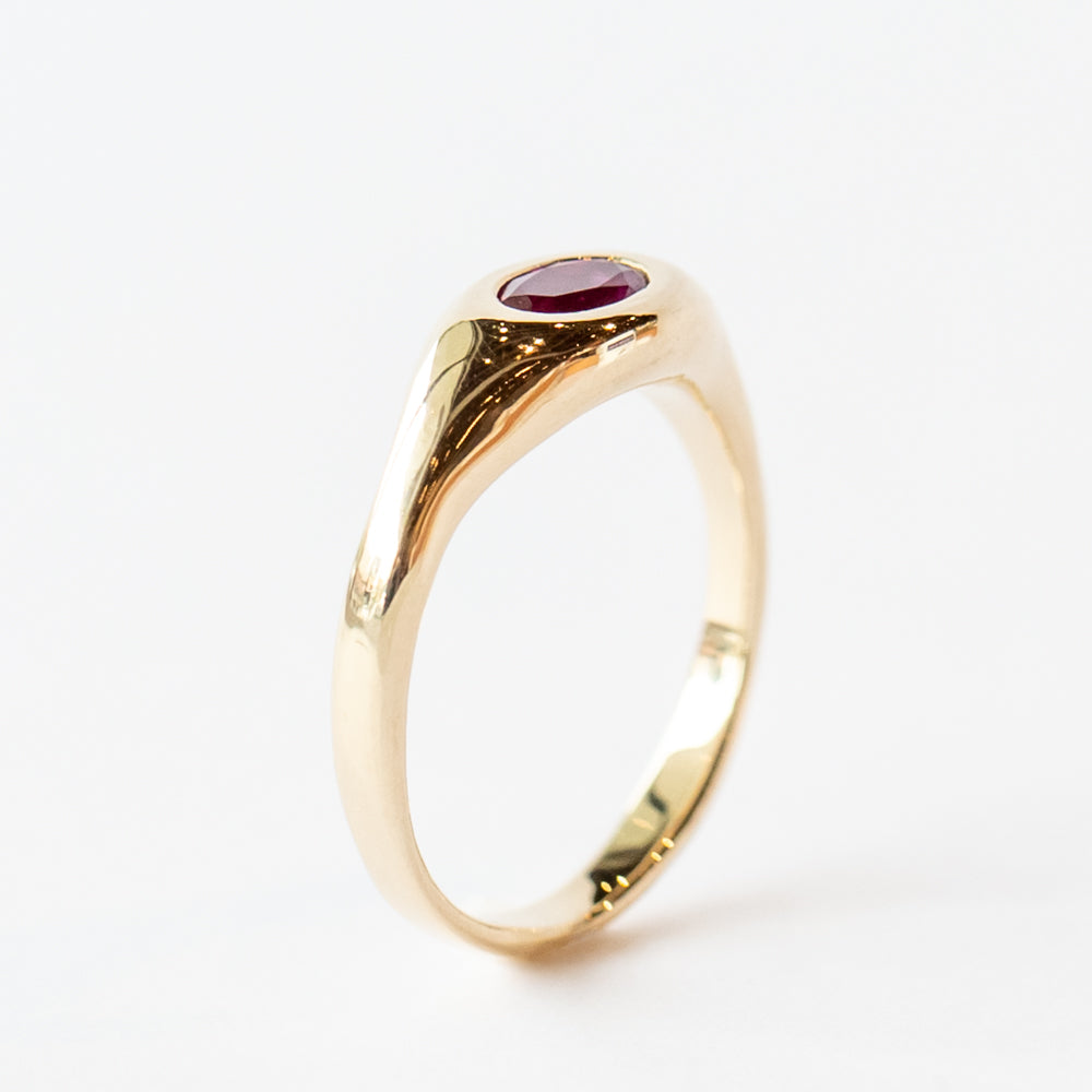 Pink Sapphire Slip Signet Ring