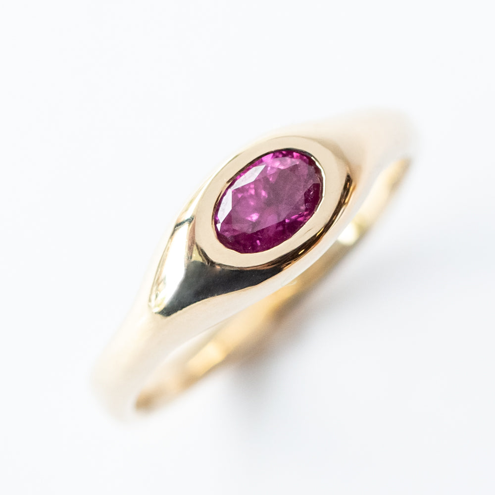Pink Sapphire Slip Signet Ring