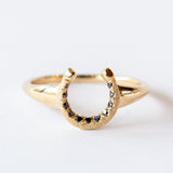 Little Luck Black Diamond Horseshoe Ring