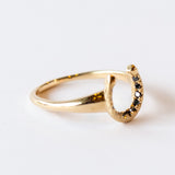 Little Luck Black Diamond Horseshoe Ring
