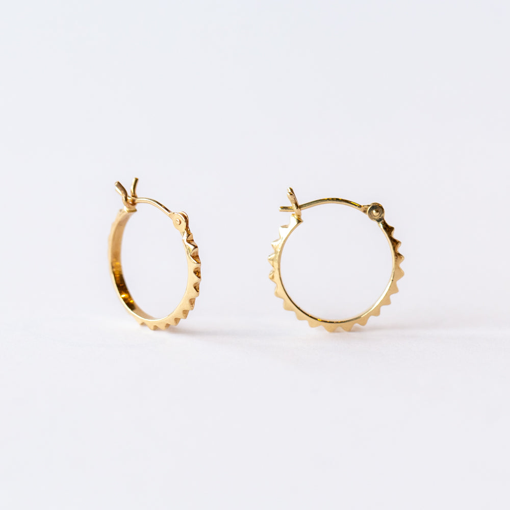 Small Pyramid Hoop Earrings