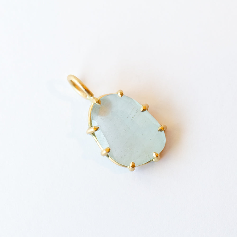 Large Asymmetrical Aquamarine Basket Pendant