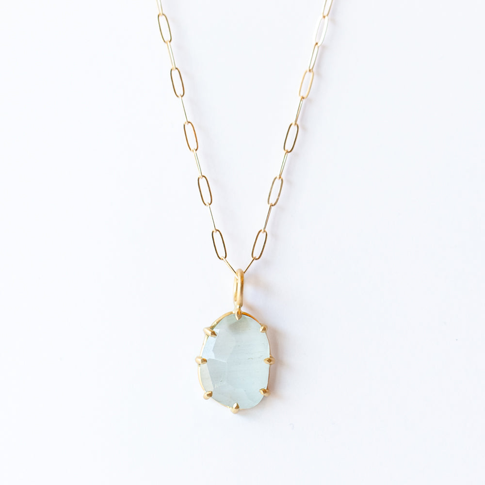 Large Asymmetrical Aquamarine Basket Pendant