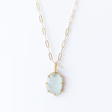 Large Asymmetrical Aquamarine Basket Pendant