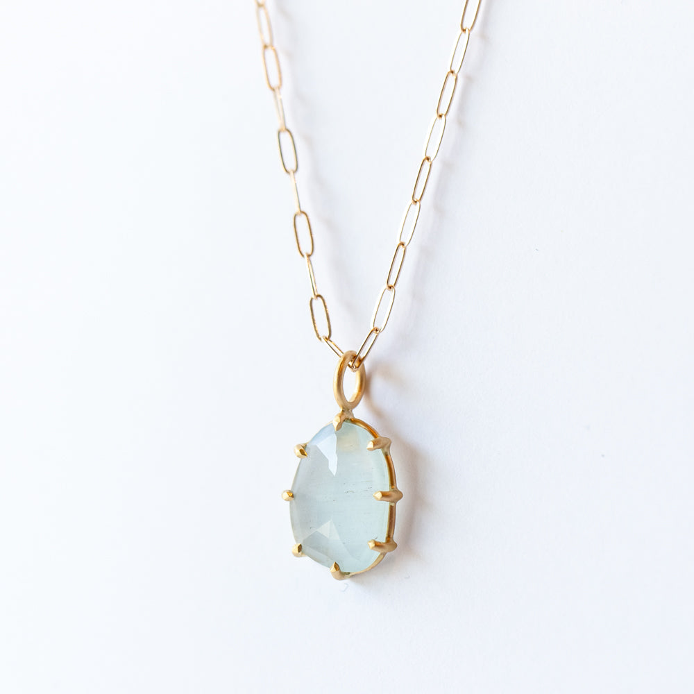 Large Asymmetrical Aquamarine Basket Pendant