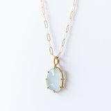 Large Asymmetrical Aquamarine Basket Pendant