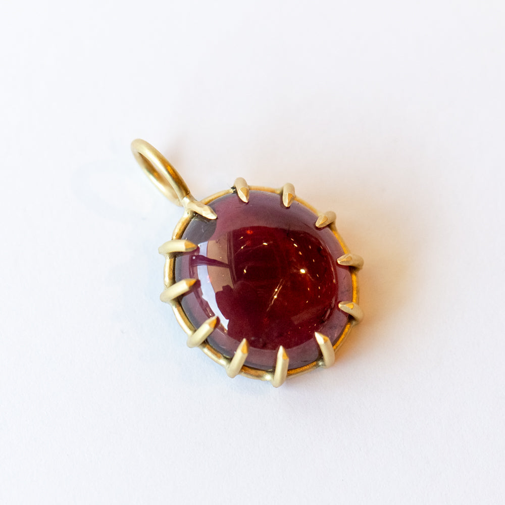 Large Oval Plum Tourmaline Basket Charm