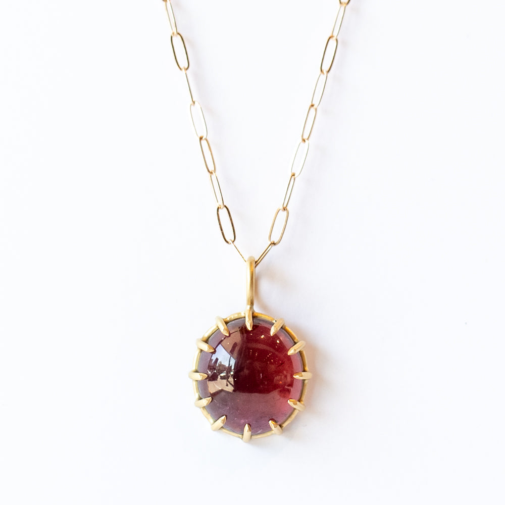 Large Oval Plum Tourmaline Basket Charm