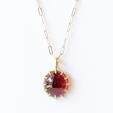 Large Oval Plum Tourmaline Basket Charm