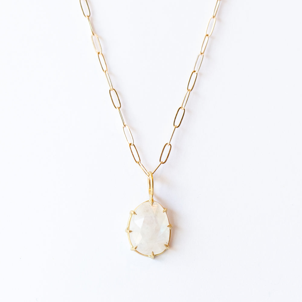 Moonstone Teardrop Basket Pendant