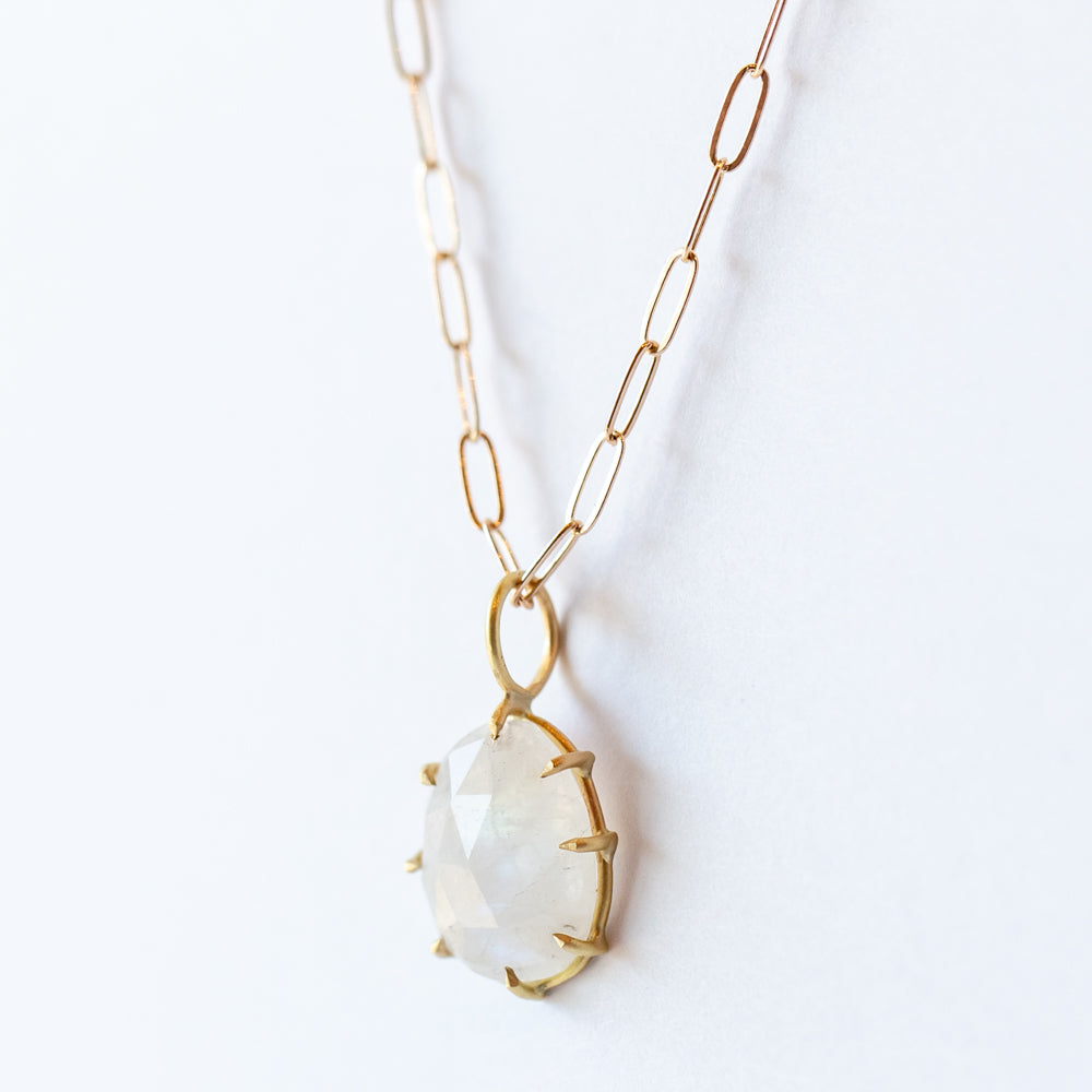 Moonstone Teardrop Basket Pendant