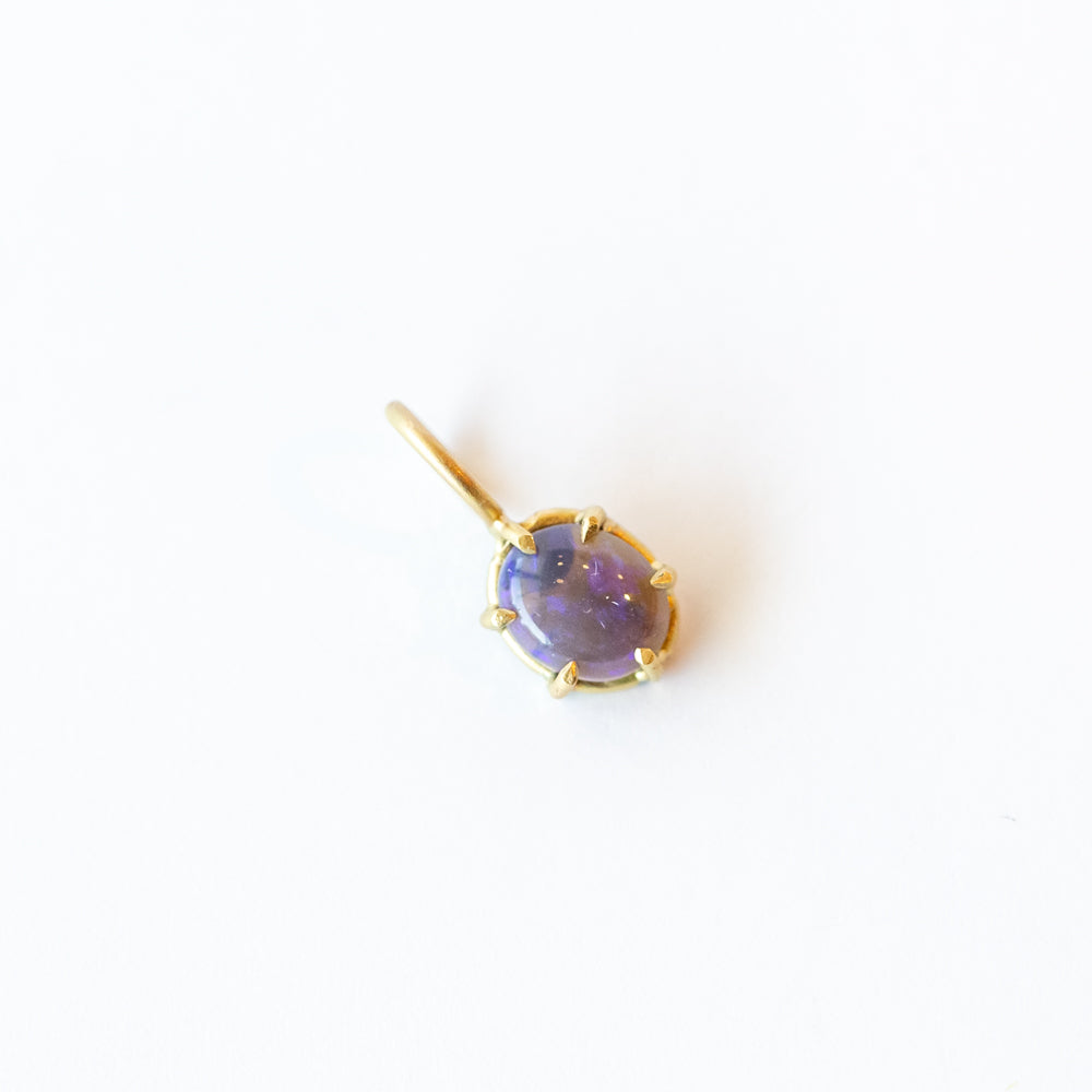Small Oval Translucent Muted Purple Opal Basket Charm