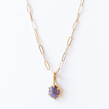 Small Oval Translucent Muted Purple Opal Basket Charm