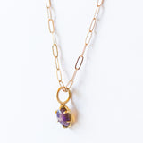 Small Oval Translucent Muted Purple Opal Basket Charm