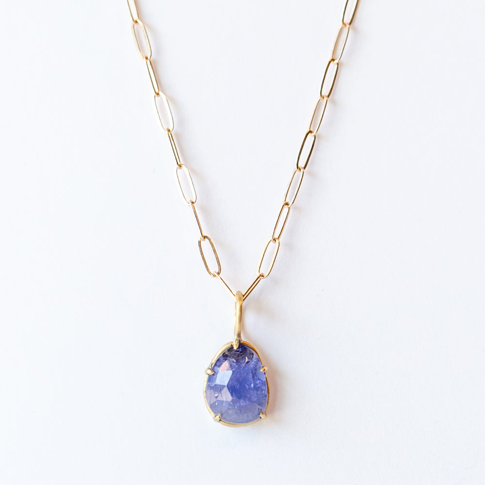 Tanzanite Teardrop Basket Charm