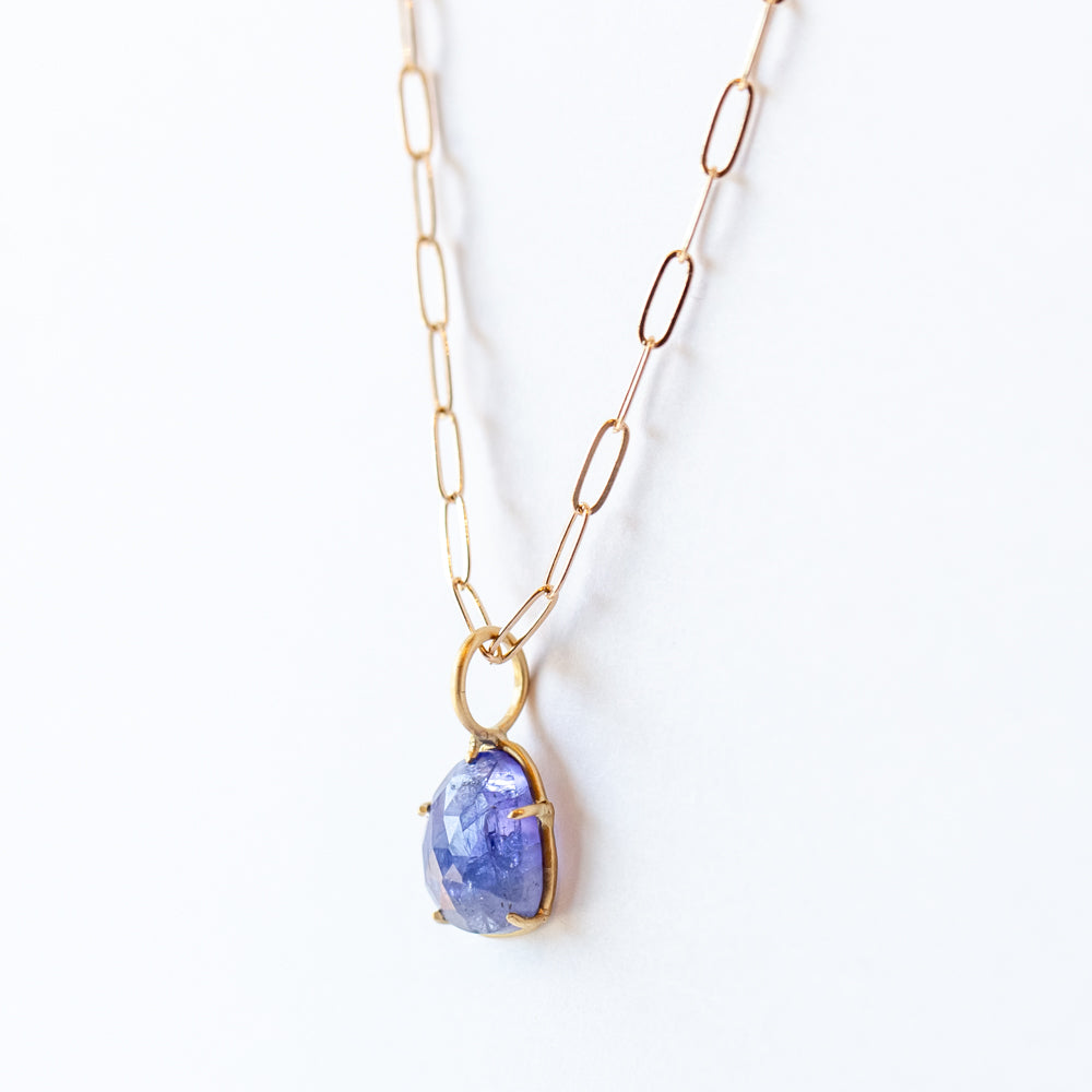 Tanzanite Teardrop Basket Charm