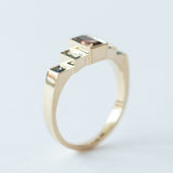 Tourmaline and Sapphire Five-Stone Steppe Ring