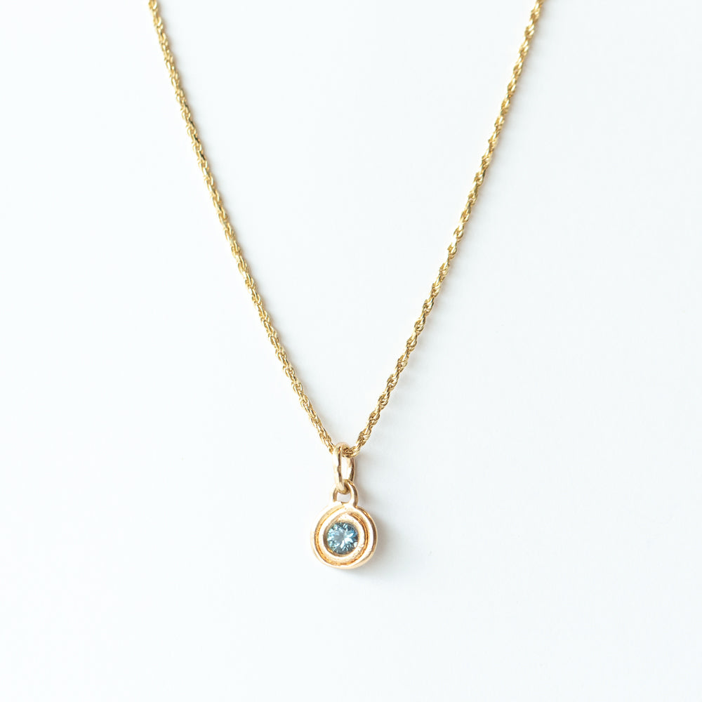 Mini Sapphire Spiral Charm