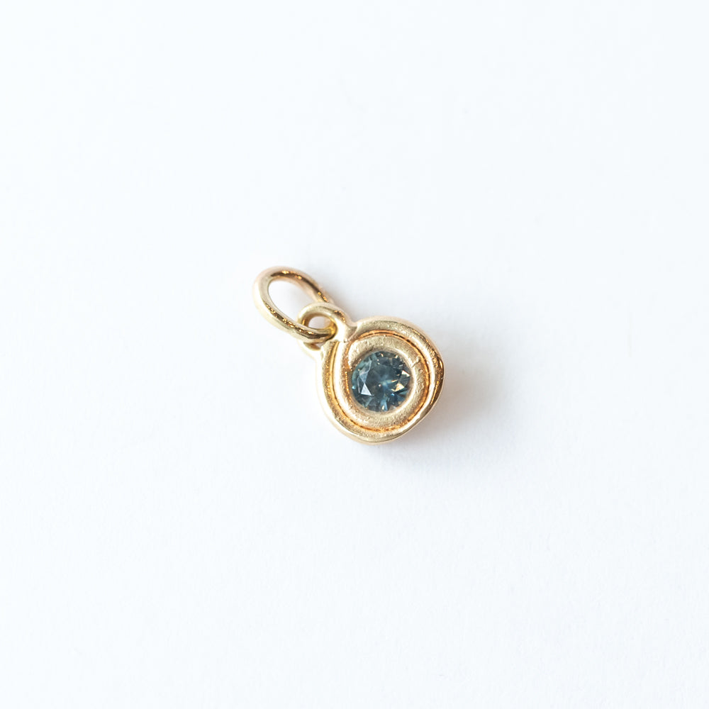 Mini Sapphire Spiral Charm