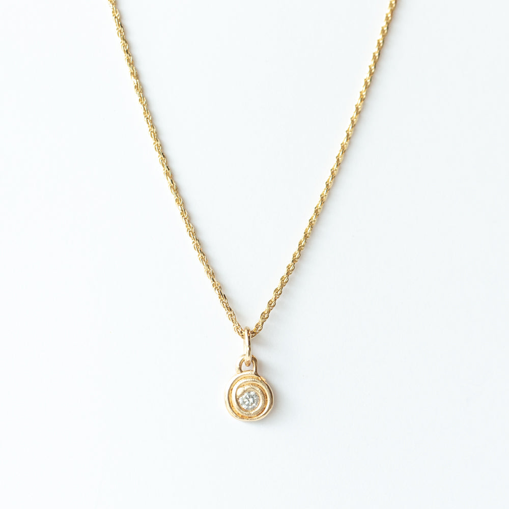 Mini White Diamond Spiral Charm