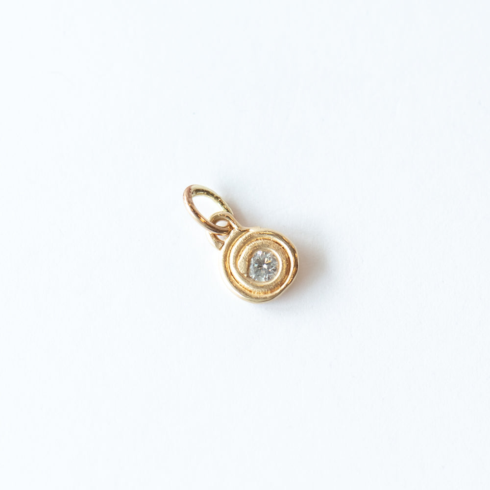 Mini White Diamond Spiral Charm